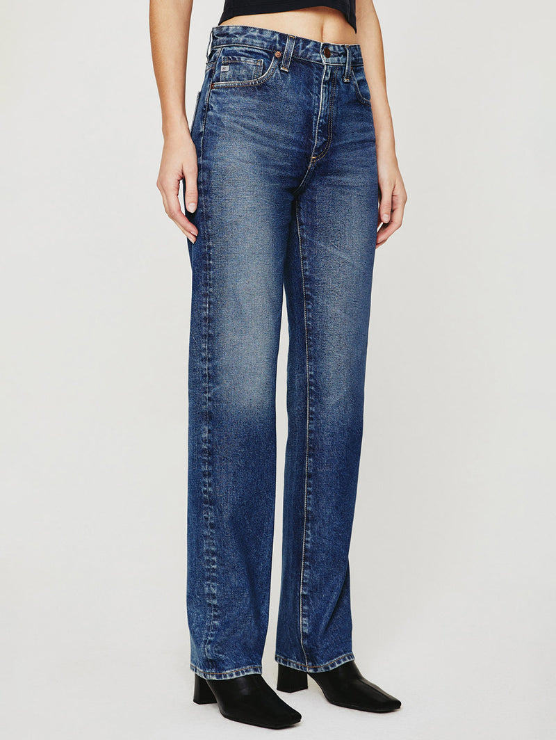 Saige High Rise Straight Jean - Brownstone-AG Jeans-Over the Rainbow