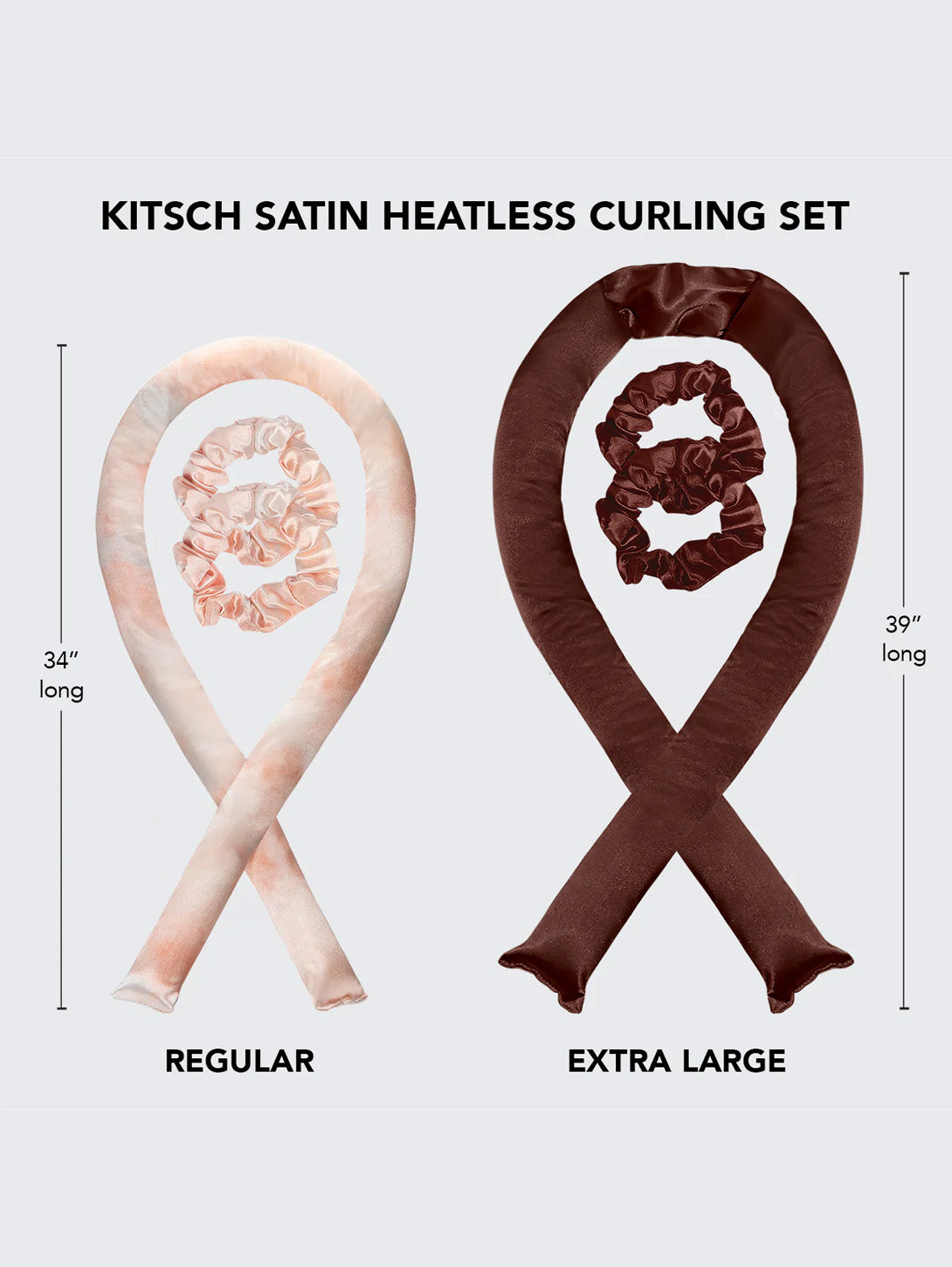 XL Satin Heatless Curling Set - Chocolate-KITSCH-Over the Rainbow