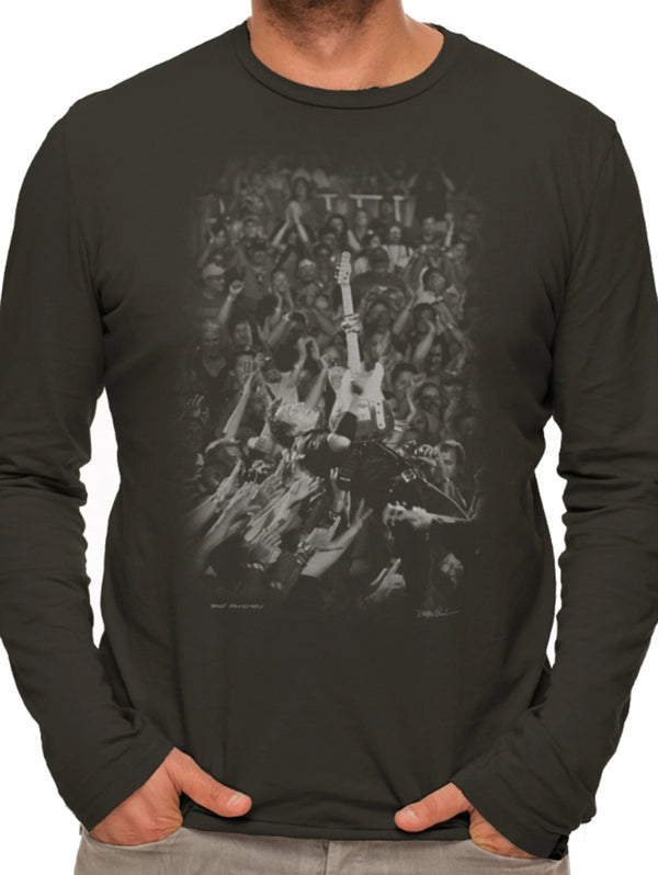 Bruce Springsteen Long Sleeve Crowd Top - Faded Black-CLINCH by GOLDEN GOODS-Over the Rainbow