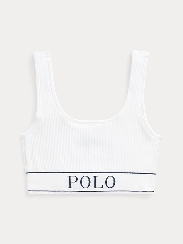 Scoop Cropped Tank Bralette - White Cloud