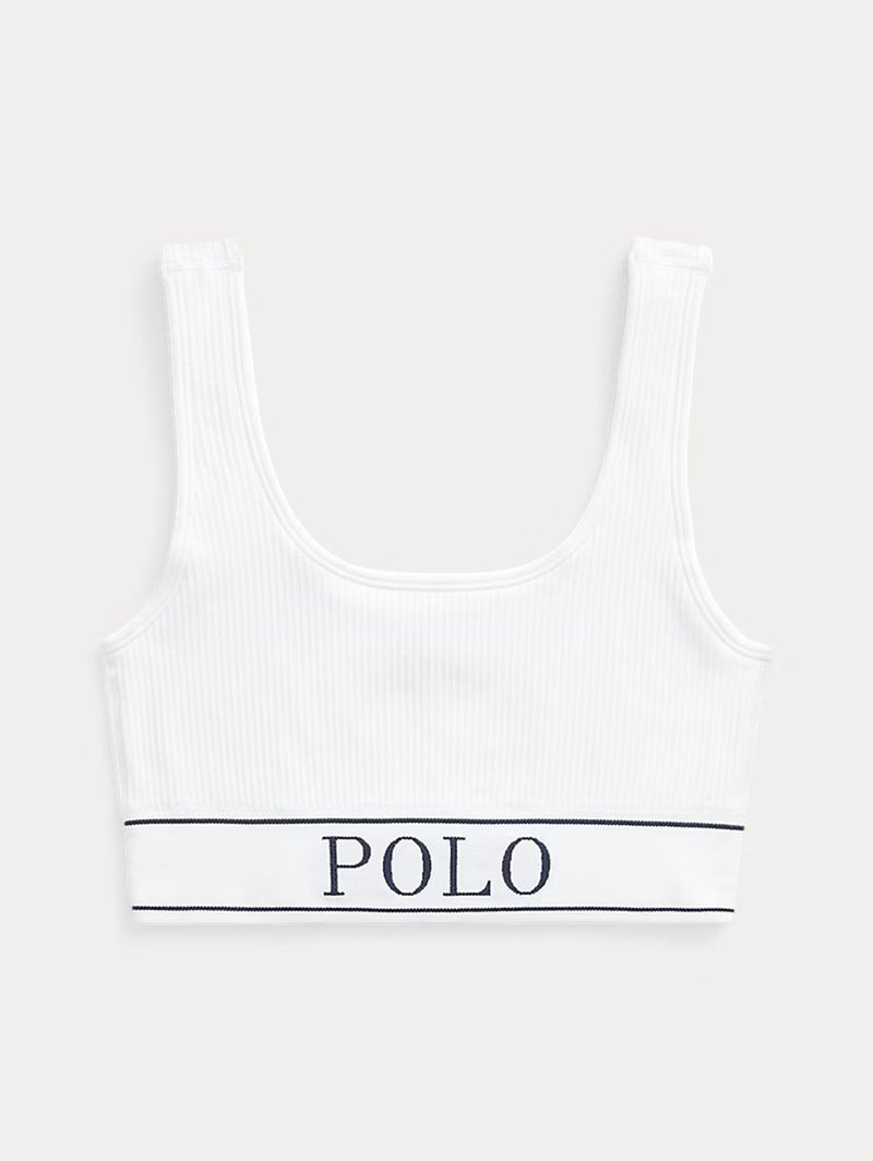 Scoop Cropped Tank Bralette - White Cloud