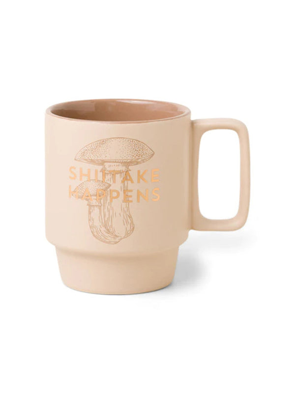 "Shiitake Happens" Mug - Peach-DESIGN WORKS INK-Over the Rainbow