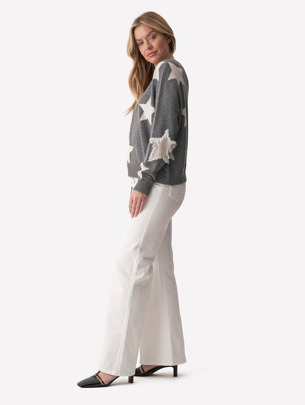 Alyssa Star Fringed Sweater - Grey-BRODIE-Over the Rainbow