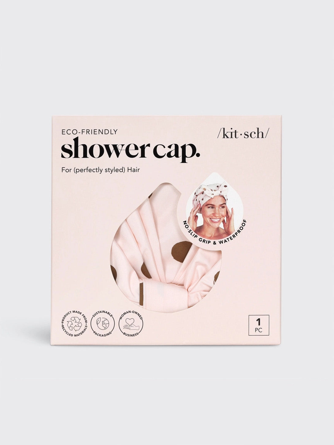 Luxury Shower Cap - Blush Dot-KITSCH-Over the Rainbow