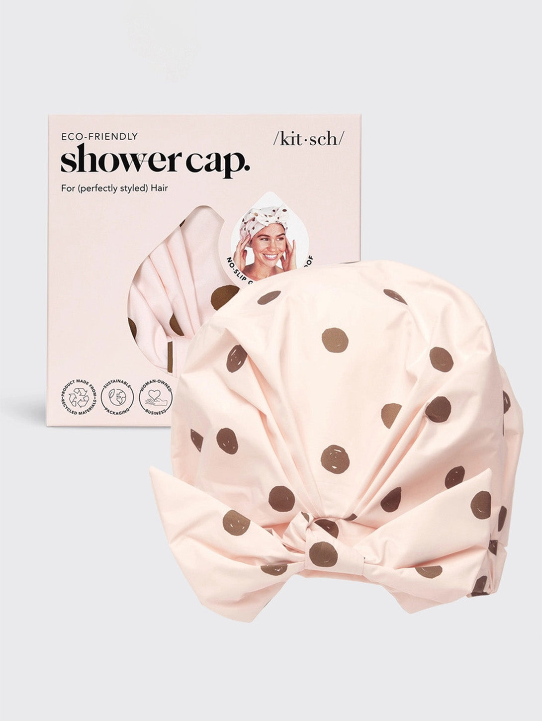 Luxury Shower Cap - Blush Dot-KITSCH-Over the Rainbow