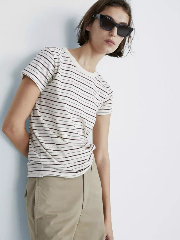 The Slub Tee - Stripe-RAG + BONE-Over the Rainbow