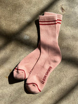 Boyfriend Socks - Vintage Pink-LE BON SHOPPE-Over the Rainbow