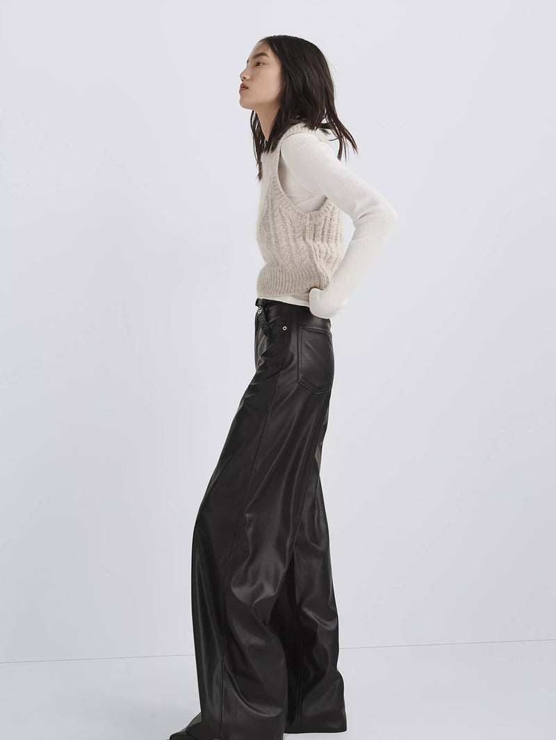 Sofie High Rise Wide Pant - Faux Leather-RAG + BONE-Over the Rainbow