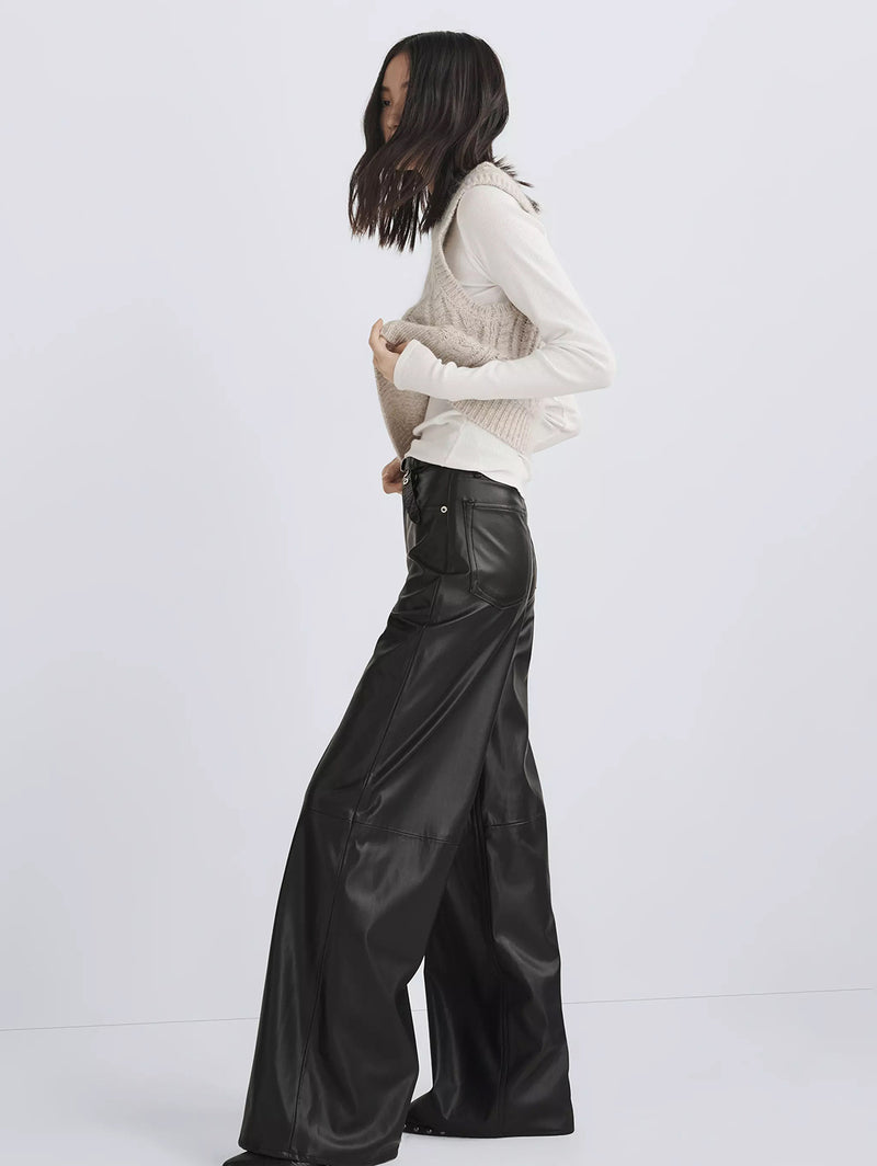 Sofie High Rise Wide Pant - Faux Leather-RAG + BONE-Over the Rainbow