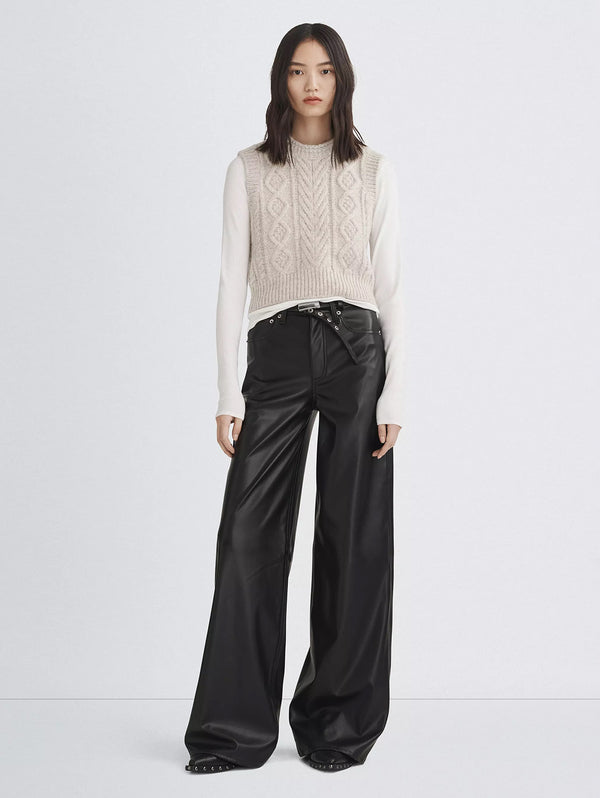Sofie High Rise Wide Pant - Faux Leather-RAG + BONE-Over the Rainbow