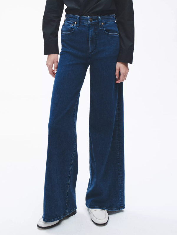 Sofie High Rise Stretch Wide Jean - Jen-RAG + BONE-Over the Rainbow