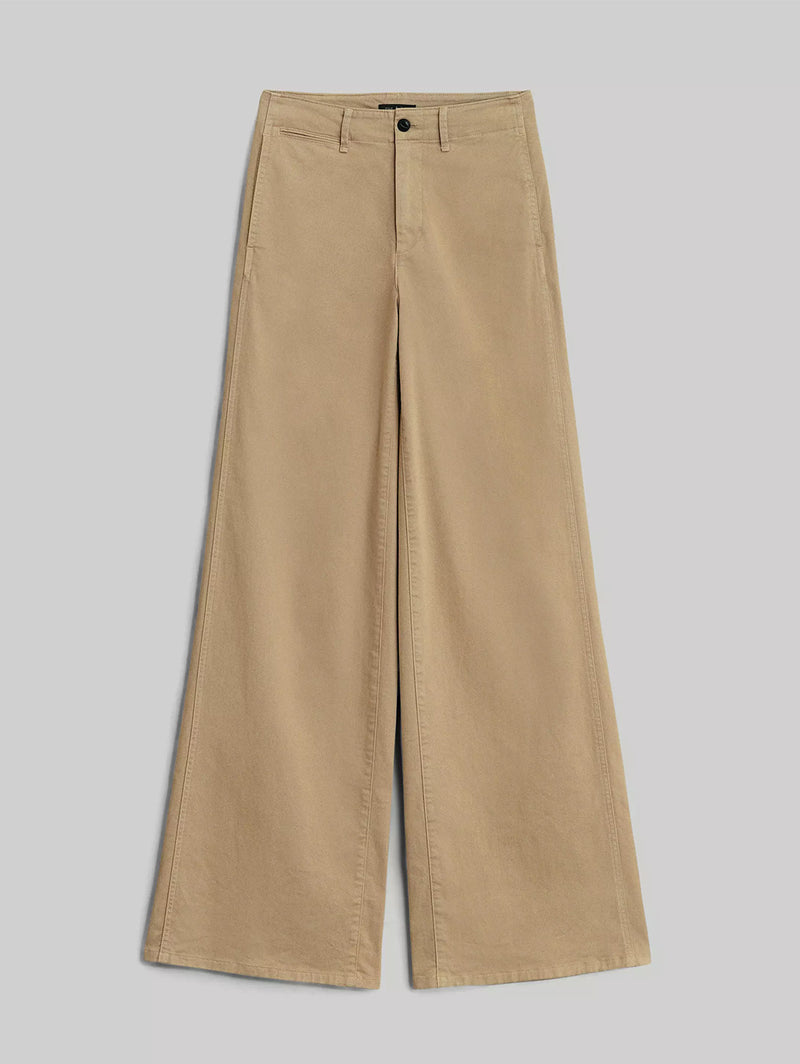 Sofie Wide Leg Cotton Chino Pant - Khaki-RAG + BONE-Over the Rainbow