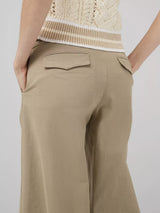 Sofie Wide Leg Cotton Chino Pant - Khaki-RAG + BONE-Over the Rainbow