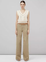 Sofie Wide Leg Cotton Chino Pant - Khaki-RAG + BONE-Over the Rainbow