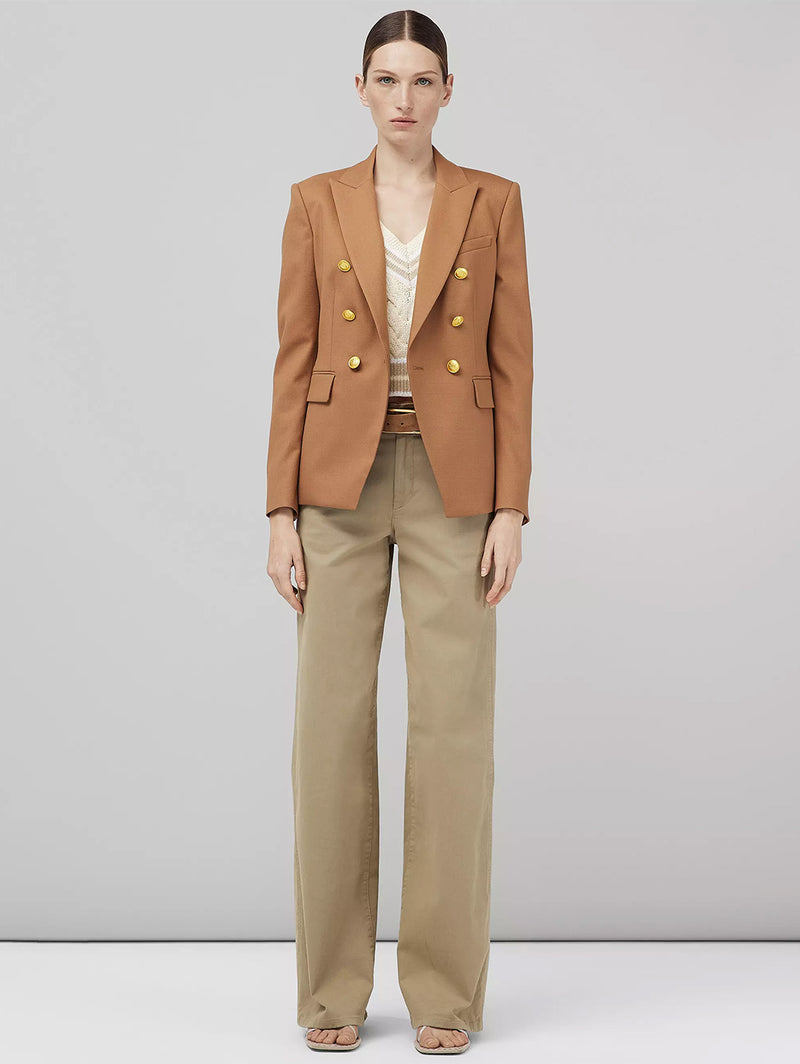Sofie Wide Leg Cotton Chino Pant - Khaki-RAG + BONE-Over the Rainbow