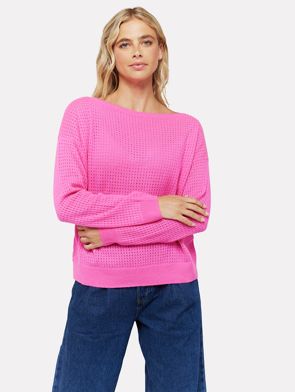 Solana Slash Neck Sweater - Barbie Pink-BRODIE-Over the Rainbow