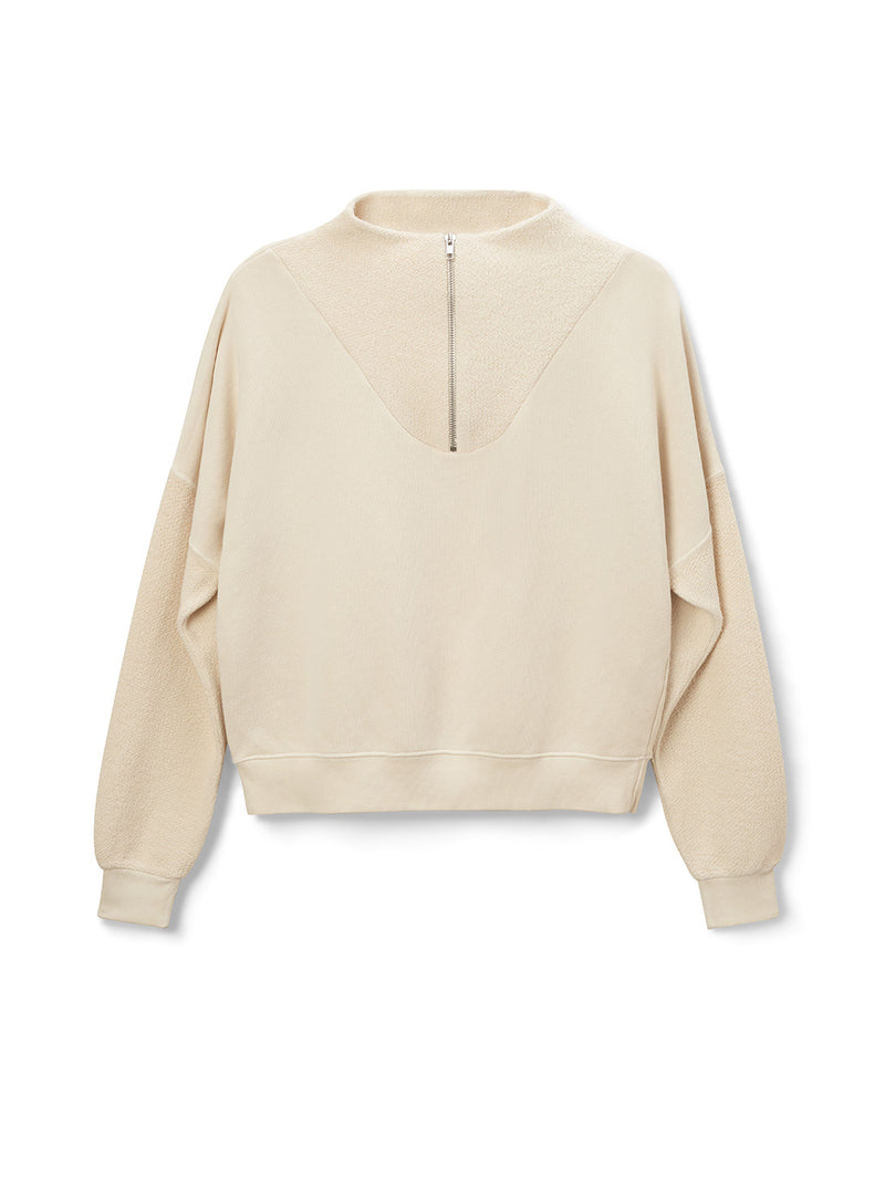Tyra 1/4 Zip Pullover Top-PERFECTWHITETEE-Over the Rainbow