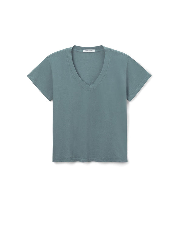 Hendrix Short Sleeve V-Neck Tee - Stormy-PERFECTWHITETEE-Over the Rainbow