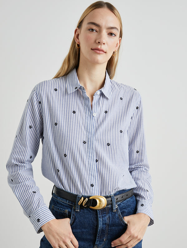 Taylor Shirt - Flocked Daisy-Rails-Over the Rainbow