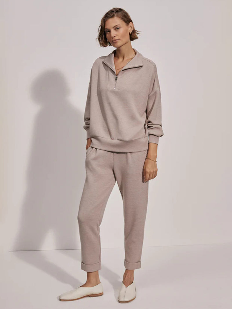 Hawley Zip Sweatshirt - Taupe Marl-VARLEY-Over the Rainbow