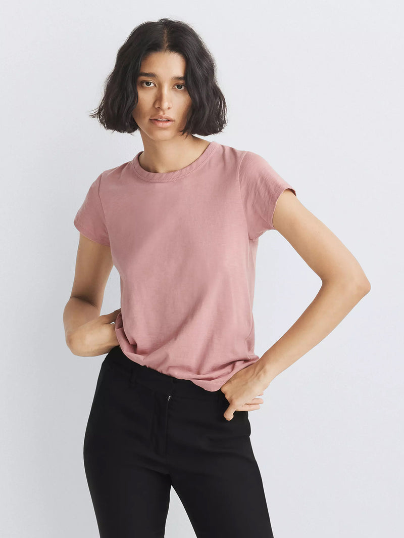 The Slub Tee - Rose-RAG + BONE-Over the Rainbow