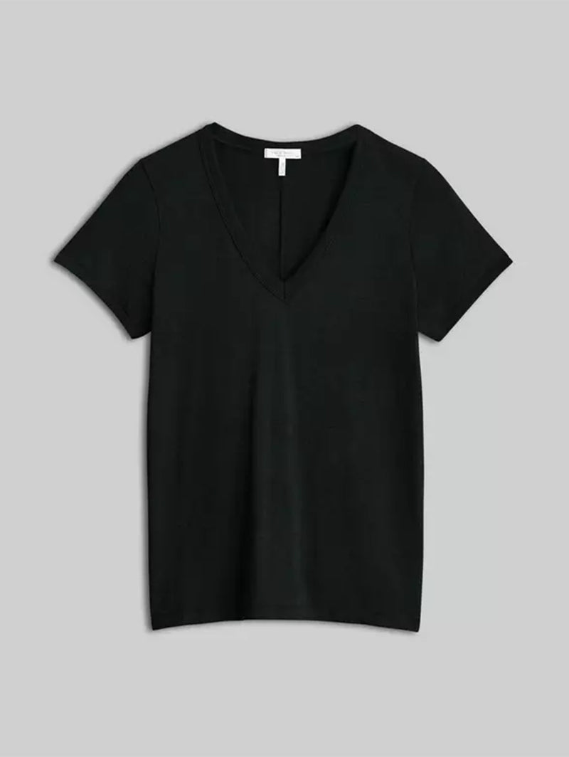 Slub V-Neck Tee - Black-RAG + BONE-Over the Rainbow