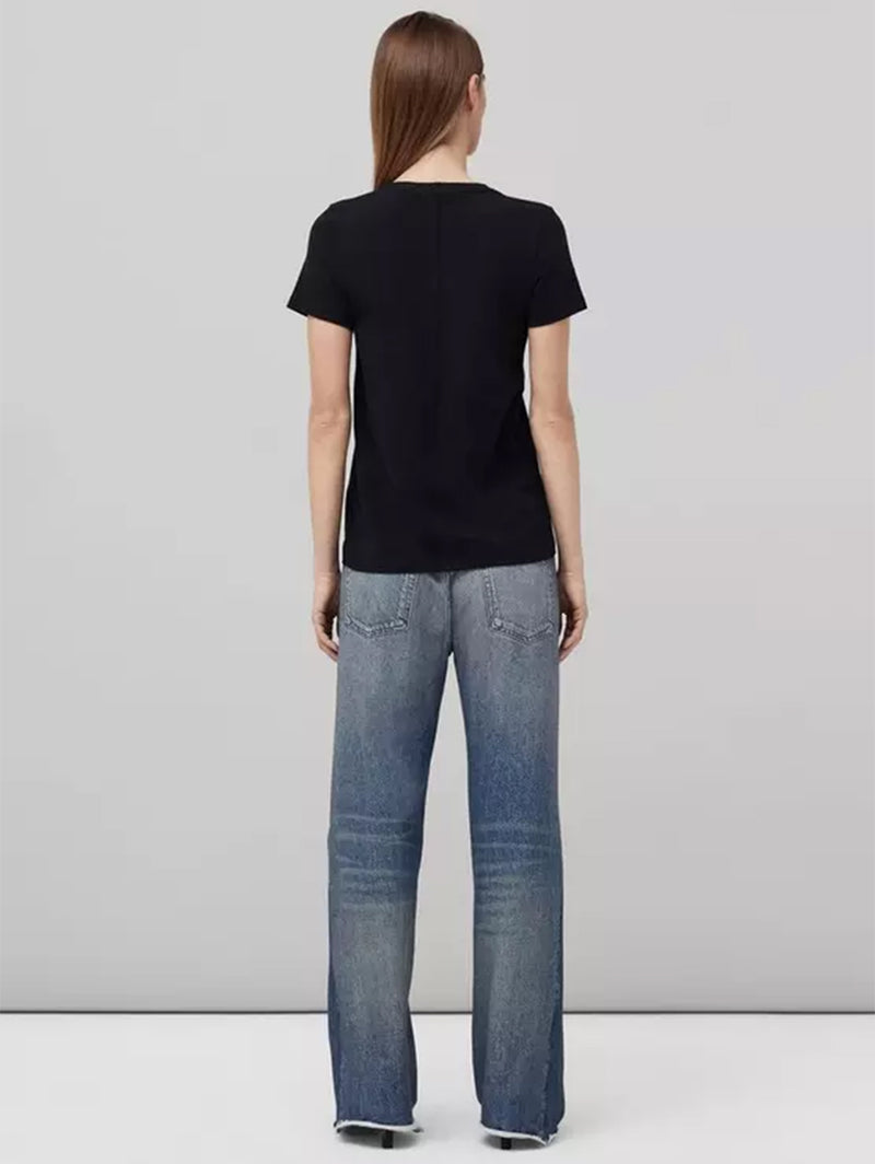 Slub V-Neck Tee - Black-RAG + BONE-Over the Rainbow