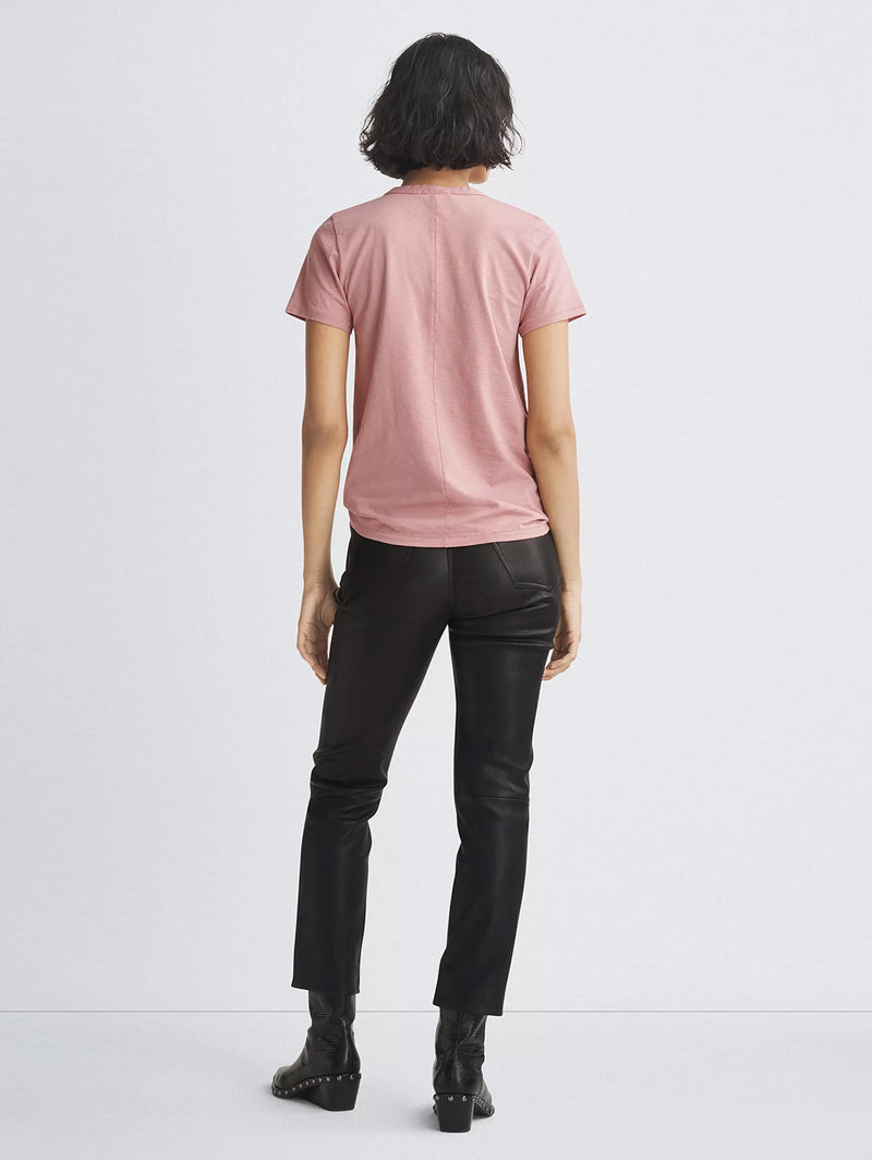 Slub V-Neck Tee - Rose-RAG + BONE-Over the Rainbow