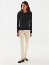 Long Sleeve Merino Crew Sweater - Black-Patrick Assaraf-Over the Rainbow