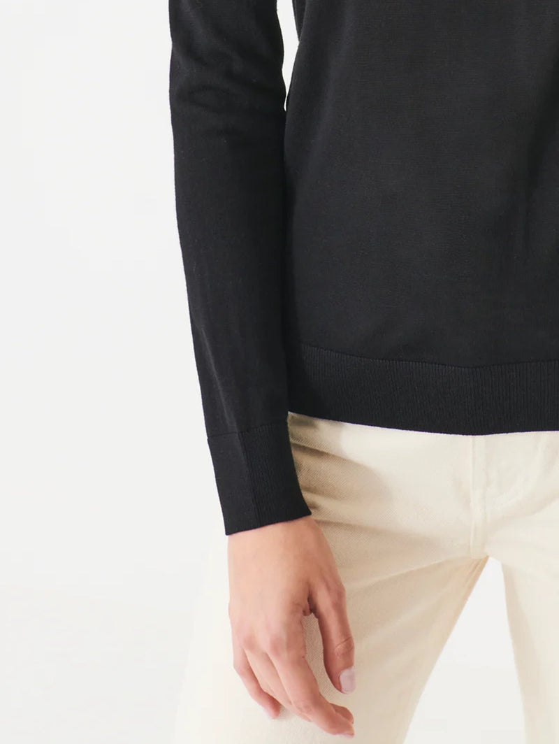 Long Sleeve Merino Crew Sweater - Black-Patrick Assaraf-Over the Rainbow