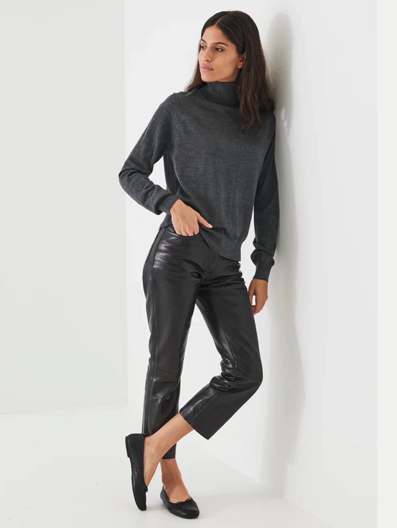 Merino Turtleneck Sweater - Slate-Patrick Assaraf-Over the Rainbow