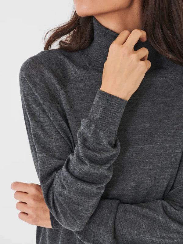 Merino Turtleneck Sweater - Slate-Patrick Assaraf-Over the Rainbow