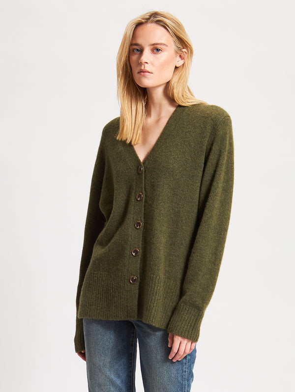Button Cardigan - Moss-Patrick Assaraf-Over the Rainbow