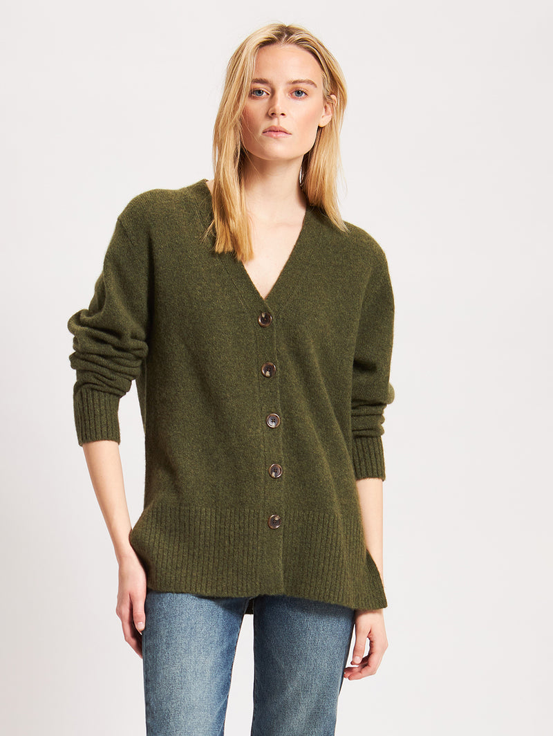 Button Cardigan - Moss-Patrick Assaraf-Over the Rainbow