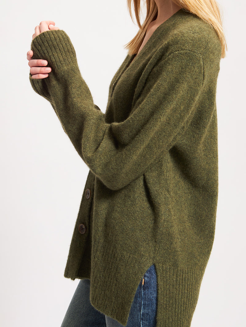 Button Cardigan - Moss-Patrick Assaraf-Over the Rainbow