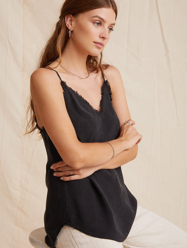 Frayed Cami Top - Black-Bella Dahl-Over the Rainbow