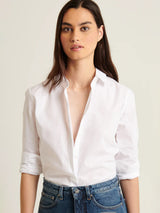 Long Sleeve Cotton Relaxed Shirt - White