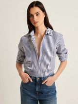 Stretch Striped Shirt - Navy