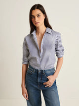 Stretch Striped Shirt - Navy