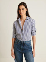 Stretch Striped Shirt - Navy