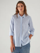 Cotton Stripe Shirt - Pool-Patrick Assaraf-Over the Rainbow