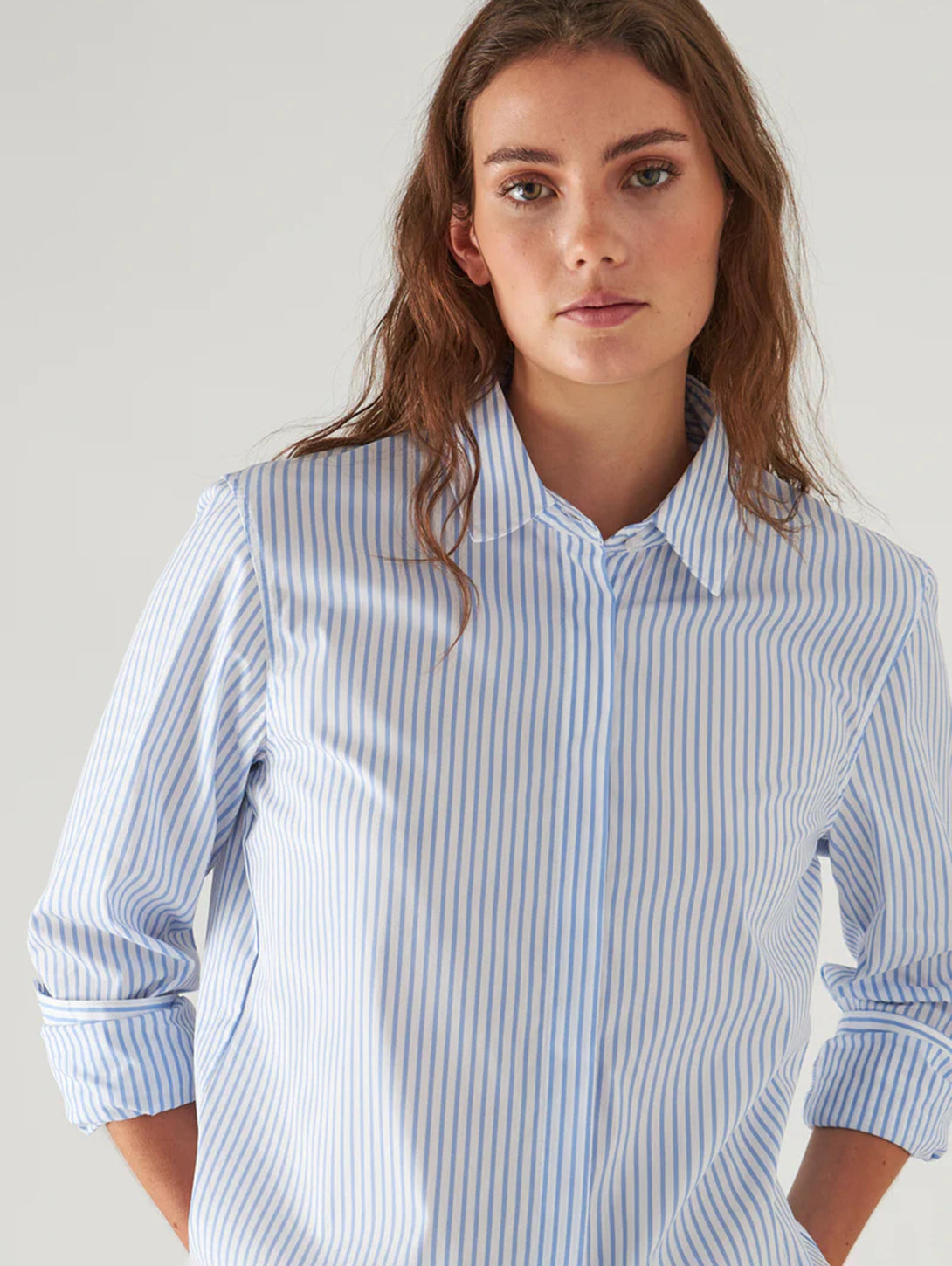 Cotton Stripe Shirt - Pool-Patrick Assaraf-Over the Rainbow