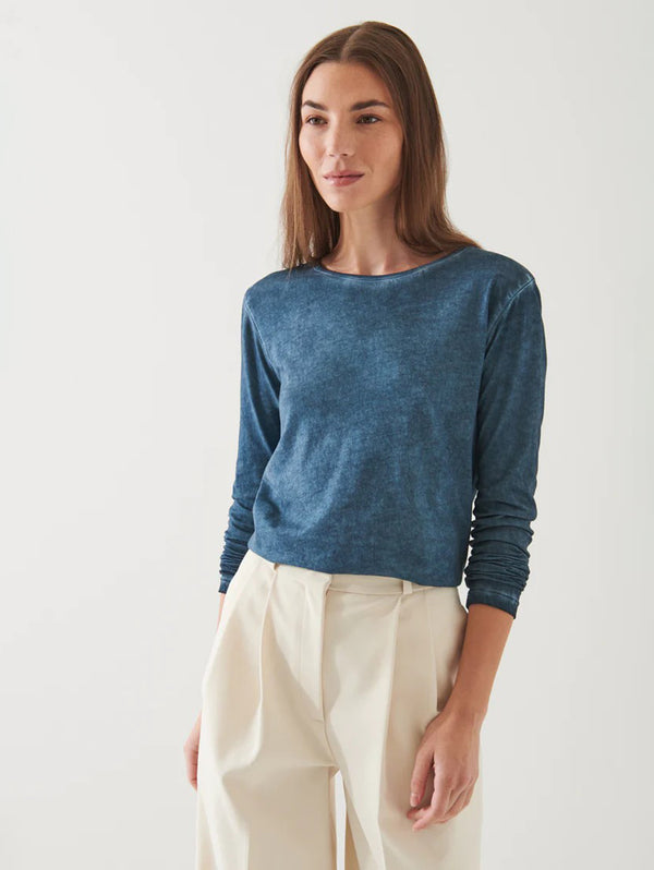 Long Sleeve Tee - Deep Sea-Patrick Assaraf-Over the Rainbow