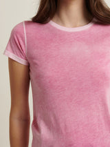 Reverse Spray Pima Tee - Fuchsia