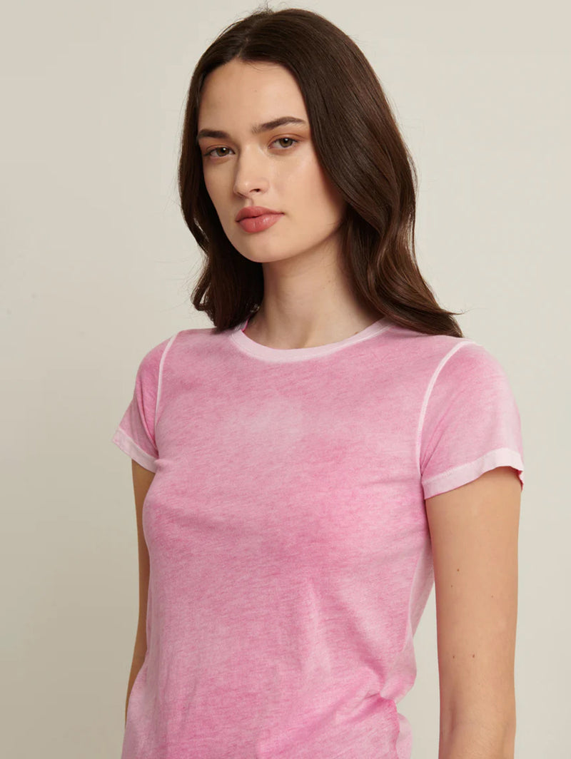 Reverse Spray Pima Tee - Fuchsia