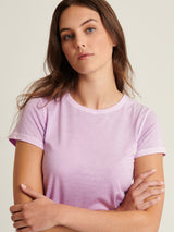Reverse Spray Pima Tee - Foxglove Purple