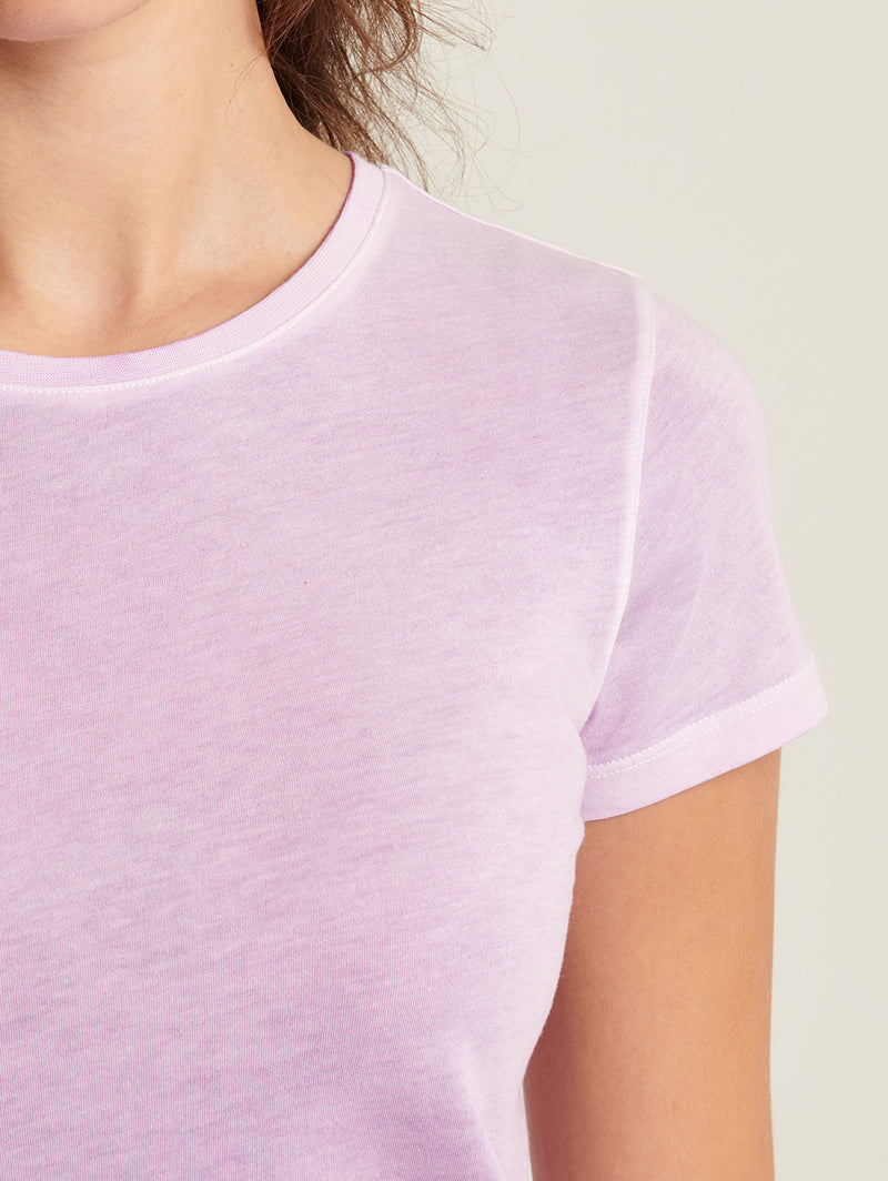 Reverse Spray Pima Tee - Foxglove Purple