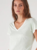 Reverse Spray Pima V Neck Tee - Sage-Patrick Assaraf-Over the Rainbow