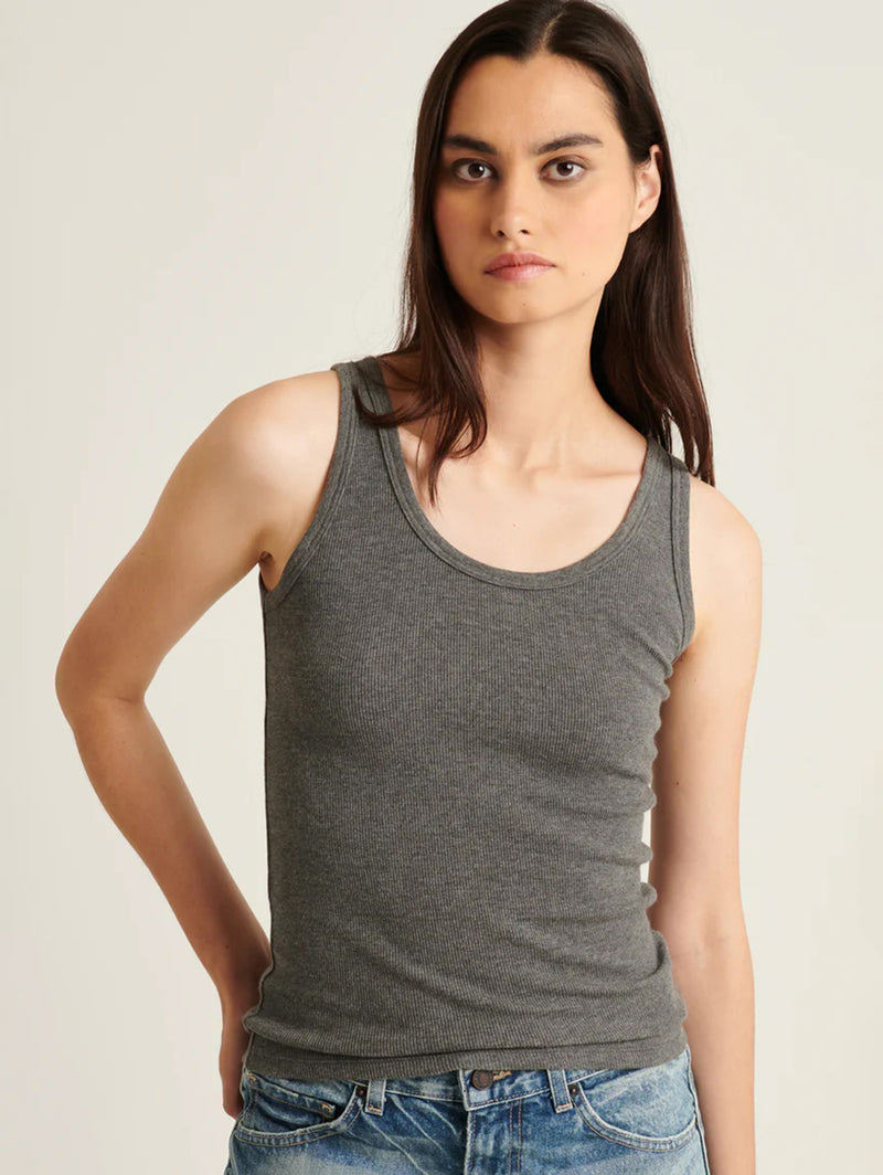 Rib Scoop Tank Top - Anthracite