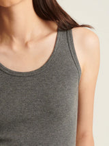 Rib Scoop Tank Top - Anthracite
